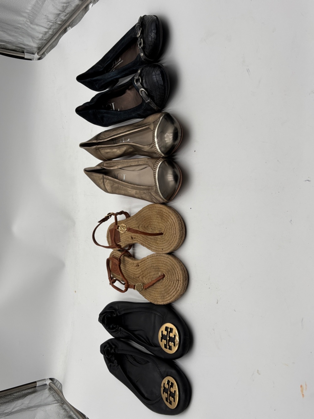 Tory Burch Black Patent Logo Ballet Flats
